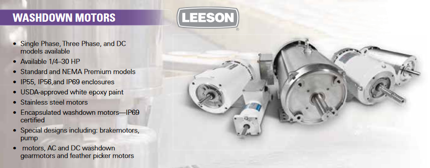 Leeson Washdown Duty Motors